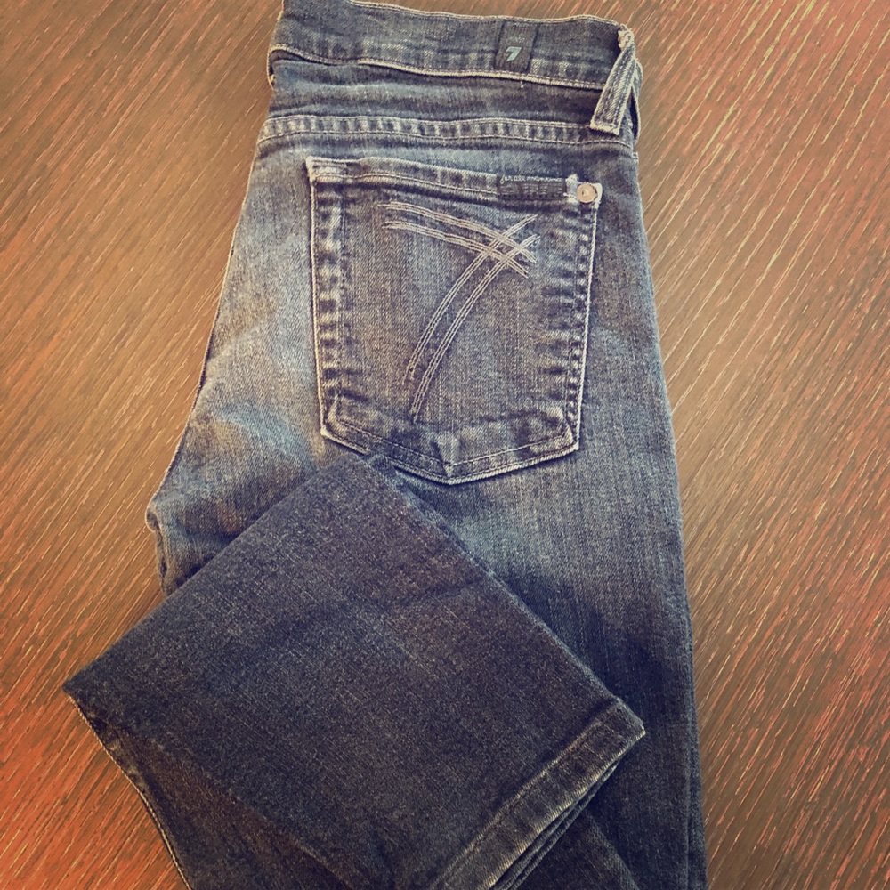 Straight leg dark wash jeans